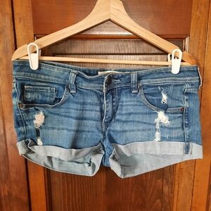 Vintage Y2K Abercrombie & Fitch Low-rise Micro Distressed Denim Shorts Size 6